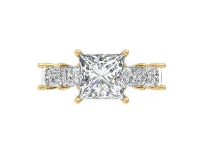 Princess Art Deco Ring 3D print model 14