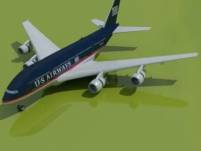 US Airways Model Airbus A380 3D model
