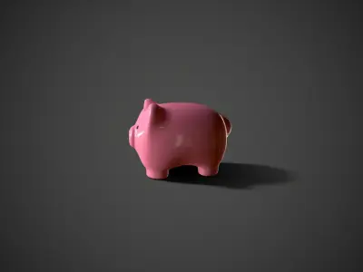 Piggy Bank Ceramic Money Box Low-poly 3D model