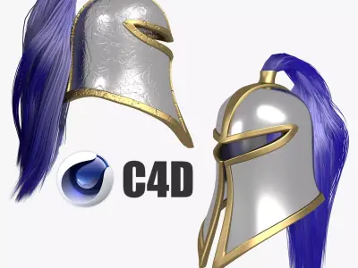 Helmet with tail Low-poly 3D model