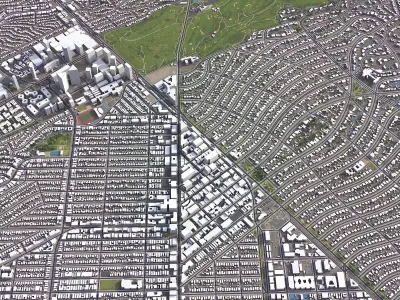 Beverley Hills - 3D City Low-poly 3D model