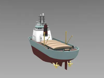 Cartoon cargo ship 3D model