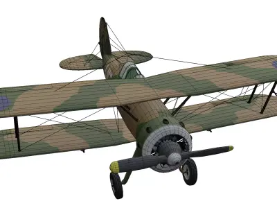 Gloster Gladiator Low-poly 3D model purchase