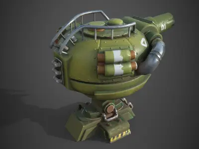 Teapot Turret  Low-poly 3D model