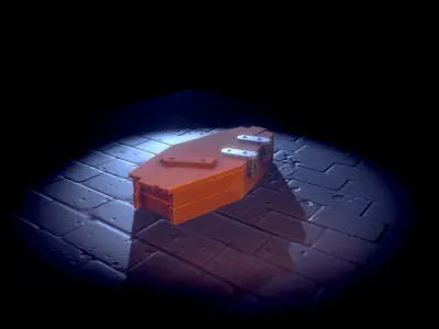 Stylized Coffin Low-poly 3D model