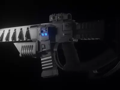 Sci-fi PBR Game Ready Weapon Low-poly 3D model