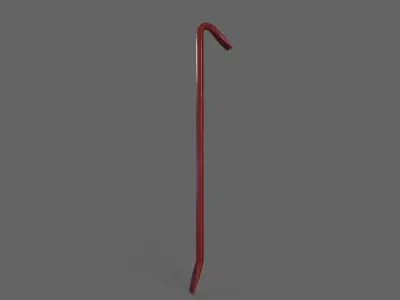 PBR Crowbar V2Red Low-poly 3D model
