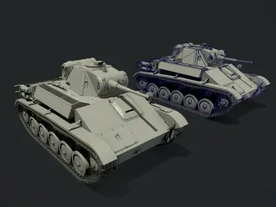 Tank T-70 Low-poly 3D model