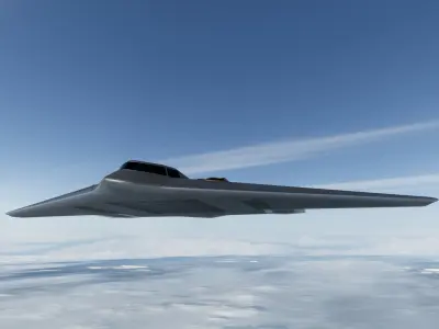Chinese Aircraft bomber H-20 Low-poly 3D model