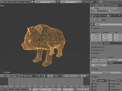 panda made in blender Low-poly 3D model purchase