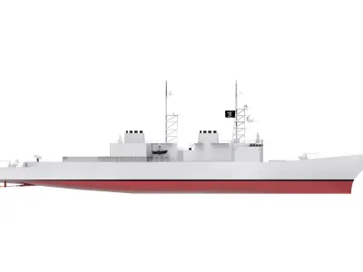 The Spruance Class Detroyer  Low-poly 3D model