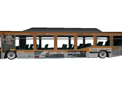 City Bus Los Angeles LOW POLY 4000 Free low-poly 3D model