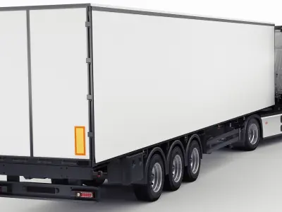 Mercedes eActros 600 with trailer 3D model purchase
