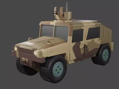assault humvee Low-poly 3D model