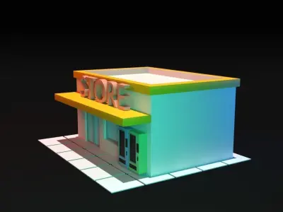 Small convenience store 3D model