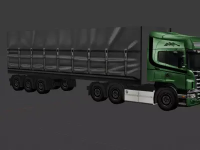 transport truck Heavy  semi  Truck n Cargo Truck 8x4 3D model