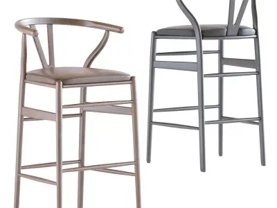 Wishbone Counter Stool 3D model