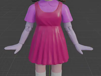 Squid Game Doll Jump Rope Version 3D model