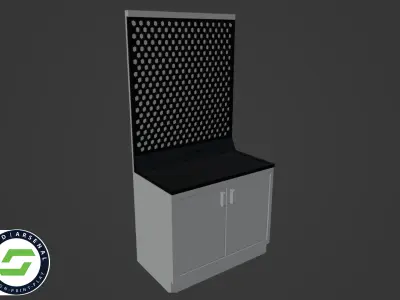 Armory - Rack and Cabinet 06 Large Half Cabinet 3D print model purchase