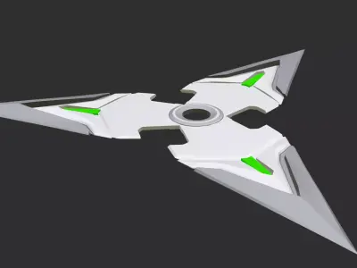 genji shuriken and kunai set 3D model
