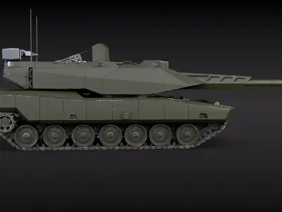 KF-51 Panther German Main Battle Tank Green 3D model