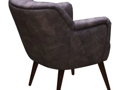 Dining chair leather and metal foil Low-poly 3D model