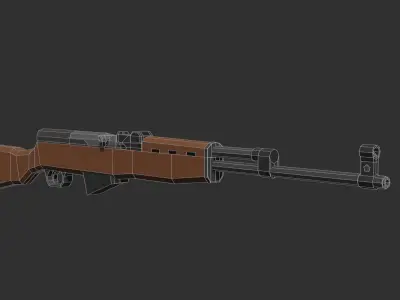 Low Poly SKS Rifle Low-poly 3D model