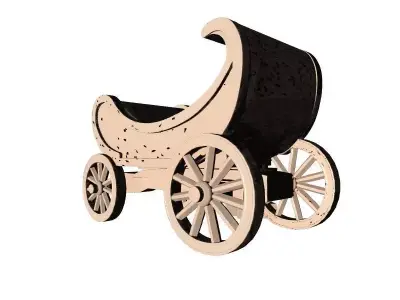 Wooden Cart 3D Printable Model 3D print model buy