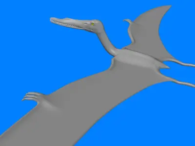 Gnathosaurus dinosaur flying 3D model