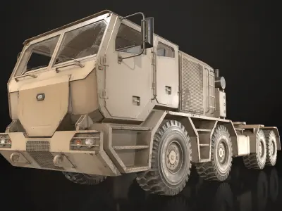 Heavy Military Truck V2 - Tractor Low-poly 3D model