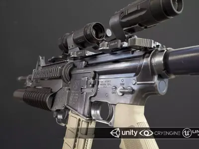 Rifle M4A1 Low-poly 3D model purchase