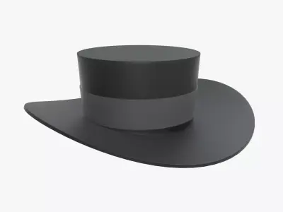 Black classic hat Free 3D model