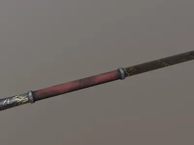 Glaive chinese longsword 3D model