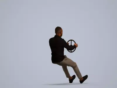 00178Terrell011 - black man driving a car 3D model