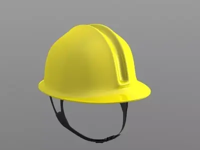 Yellow Construction Helmet 3D model