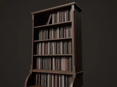 Victorian Bookcase Low-poly 3D model