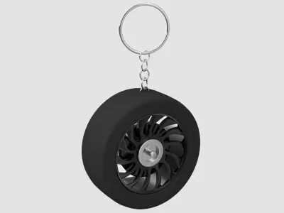 Sports Car Wheel Keychain 3D model