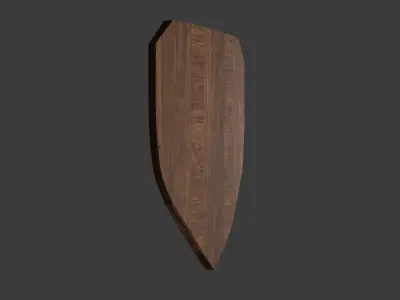 Wooden shield Low-poly 3D model 18