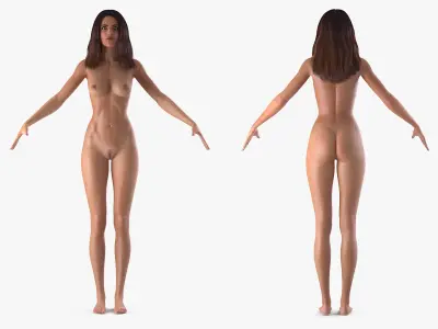 Nude Woman Rigged for Cinema 4D 3D model