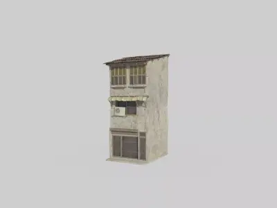 Shantytown buildings with corrugated iron roofs 3D model