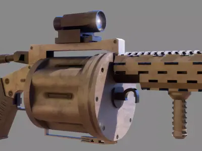 grenade launcher 3d model Low-poly 3D model