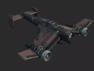 Future Sci-Fi Fighter Space Combat Aircraft 3D model