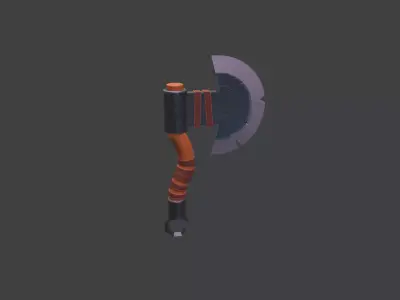 Stylized Axe Low-poly 3D model 12