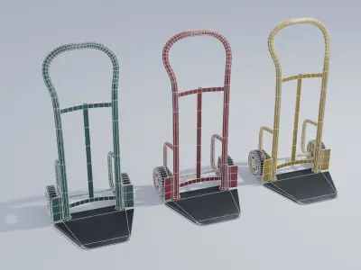 Industrial Dolly 4K and 2K Textures Low-poly 3D model