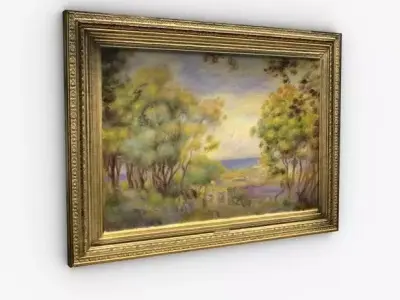 Painting claude monet landscape 3D model