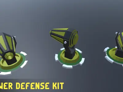 Simple Tower Defense Kit Low-poly 3D model