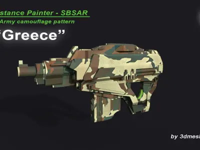 Greece - Army Camouflage Pattern - SBSAR Material 3D model
