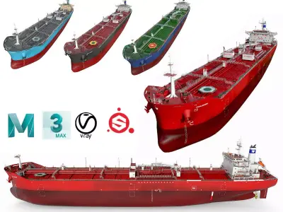 Tankers 4 colors 3D Model Pack