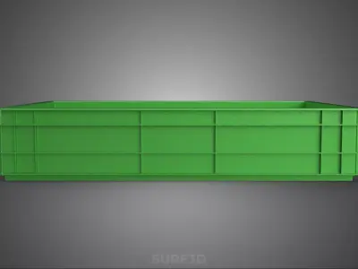 GREEN PLASTIC STORAGE TOOLBOX WORKSHOP TOOLS GARAGE SPARE PART 3D model