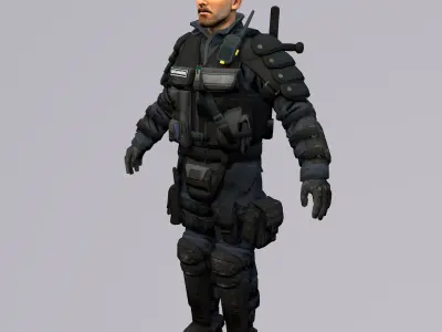 Agent from the game CSGO Jacques Beltram 3D model